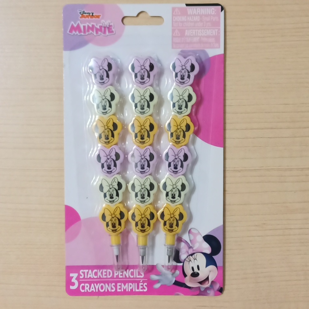 *2/$10* Disney Minnie Mouse Mickey Stacked Pencils Pencil